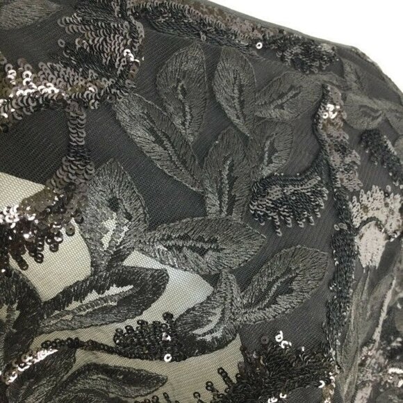 TAHARI by ASL Sequin Overlay black dress - Picture 5 of 11